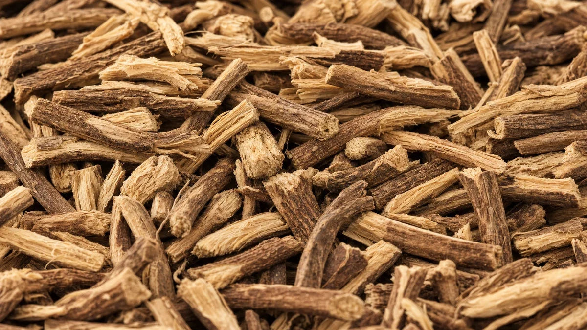 A close macro of liquorice root