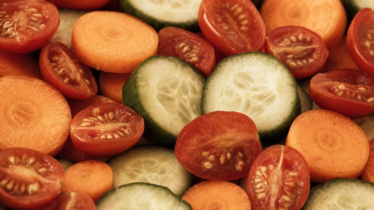 Fresh garden vegetables prepared as botanical fermentation material